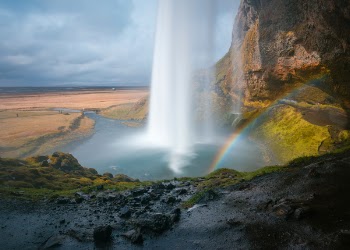 Free Photo of rainbow, waterfalls, rocks