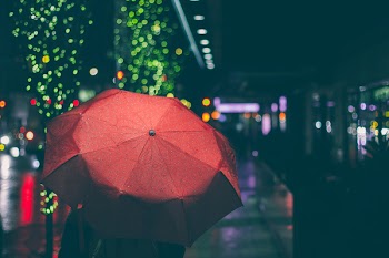Free Photo of red, umbrella, raining