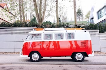 Free Photo of red, van, volkswagen