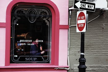 Free Photo of restaurant, pink, window