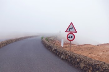 Free Photo of road, fog, signs