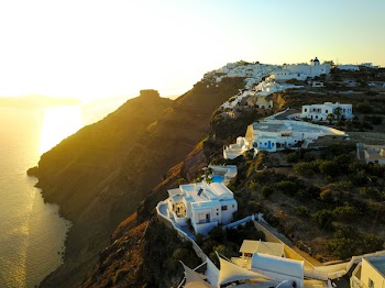 Free Photo of Santorini, sunset, greece
