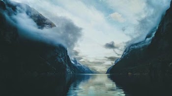 Free Photo of sea, inlet, mountain