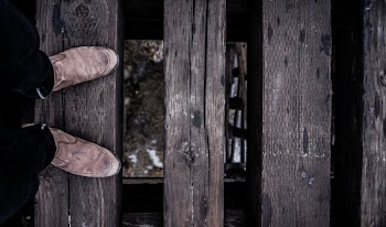 Free Photo of shoes, train tracks, wood