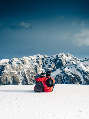 Free Photo of skiing, snowboarding, couple