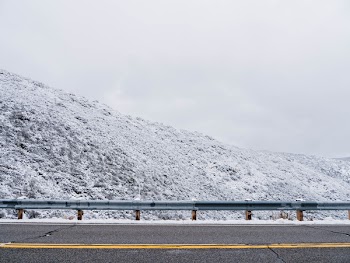 Free Photo of snow, hillside, street