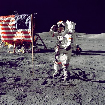 Free Photo of space, moon, flag