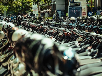 Free Photo of street, parking, motorbike