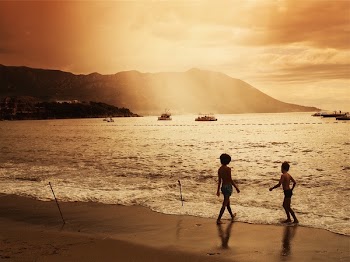 Free Photo of sunset, dusk, beach