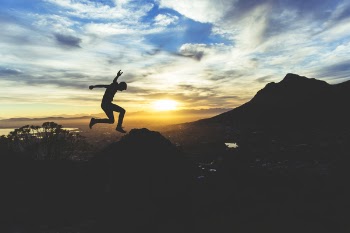 Free Photo of sunset, silhouette, jumping