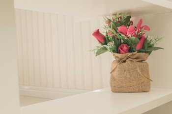 Free Photo of table, flowers, street