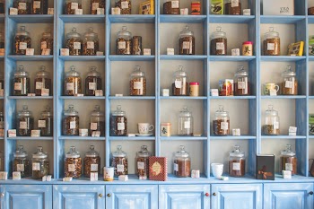 Free Photo of tea, jars, shelves