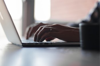 Free Photo of typing, working, laptop