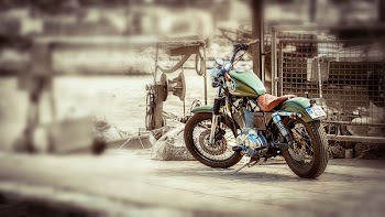 Free Photo of vintage, motorbike, green