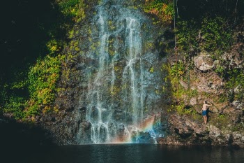 Free Photo of waterfall, green, grass