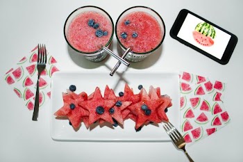 Free Photo of watermelon, slices, drink