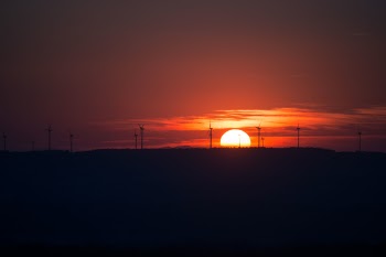 Free Photo of windmill, dark, mountain