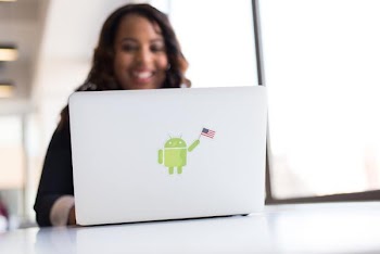 Free Photo of woman, android, laptop