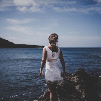 Free Photo of woman, beach, windy