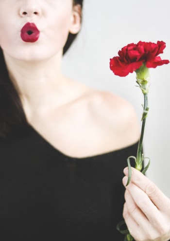 Free Photo of woman, blowing kiss, flower