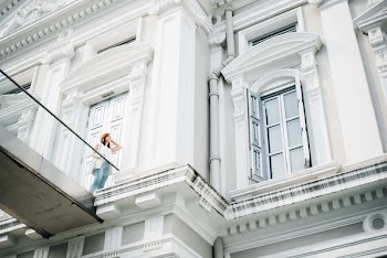 Free Photo of woman, building, white