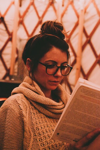 Free Photo of woman, glasses, reading