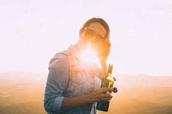 Free Photo of woman, holding, bottle wine