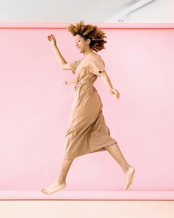 Free Photo of woman, jumping, pink