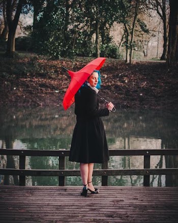 Free Photo of woman, red, umbrella