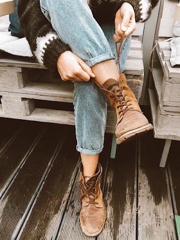 Free Photo of woman, tying, laces