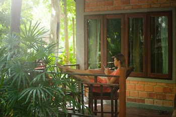 Free Photo of woman, vacation, cellphone