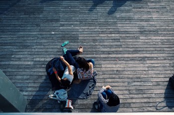 Free Photo of wood, deck, girls