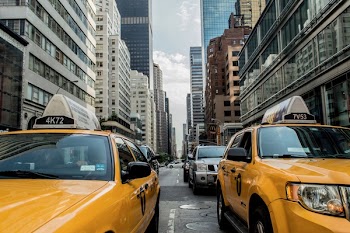 Free Photo of yellow, taxis, street