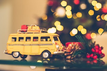 Free Photo of yellow, van, christmas