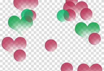 FREE, pink and green heart artwork transparent background PNG clipart