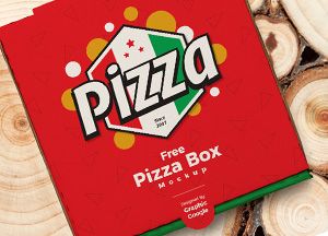 Free Pizza Packaging Box PSD Mockup pizza free pizza box mockup craphis cougle 