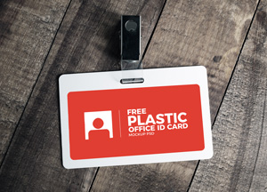 Free Plastic Office ID Card Mockup PSD free plastic office id card 