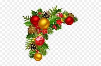 Free Png Christmas Deco Corner With Tree Decorations - Transparent Christmas Border Design