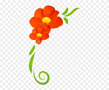 Free Png Download Orange Flower Decor Clipart Png Photo - Flowers Border Clipart Png
