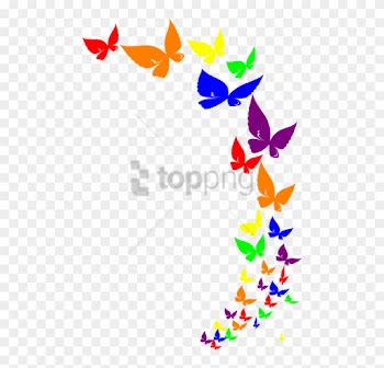 Free Png Rainbow Butterfly - Butterfly Border Clipart Png
