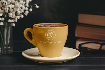 Free Porcelain Coffee Cup Mockup