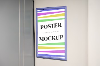 Free Poster in London Train Mockup
