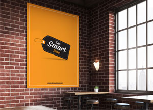 Free Poster MockUp In Restaurant For Promotion & Advertisement the smart shap 