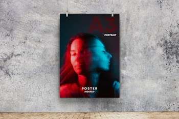 Free Poster on Wall Mockup (PSD)