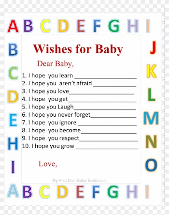 Free Printable Alphabet Baby Shower Wishes For Baby - Screenshot