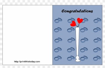 Free Printable Wedding Card With Hearts And Rings - Greeting Card