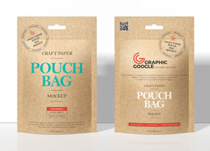 Free PSD Craft Pouch Bag Mockup craft paper graphic goocle pouch bag epar pouch bag mocrup 