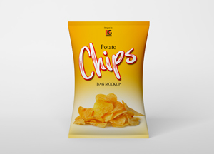 Free PSD Packaging Chips Mockup potato bag mockup 