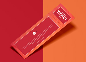 Free PSD Ticket Mockup ticket 
