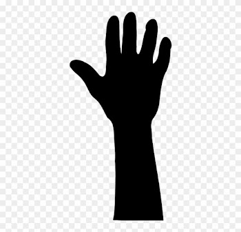 Free Raised Hand In Silhouette - Raising Hand Vector Png